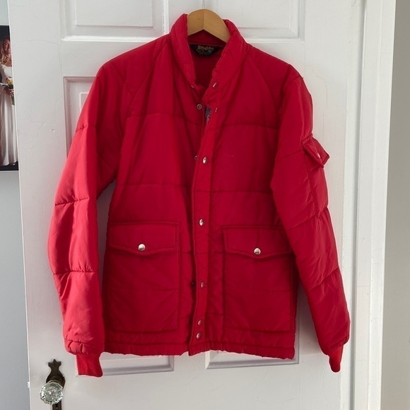VTG red puffy coat - Picture 1 of 6